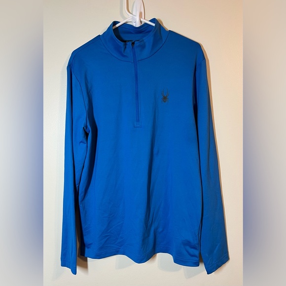 Spyder Men's Blue Long Sleeve 1/4Zip, NWT sz Med - Picture 1 of 4